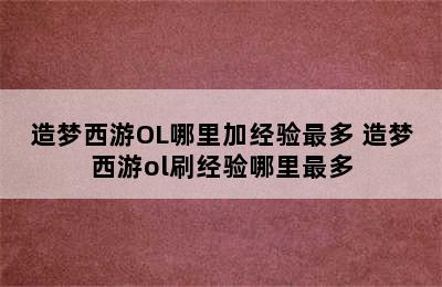 造梦西游OL哪里加经验最多 造梦西游ol刷经验哪里最多